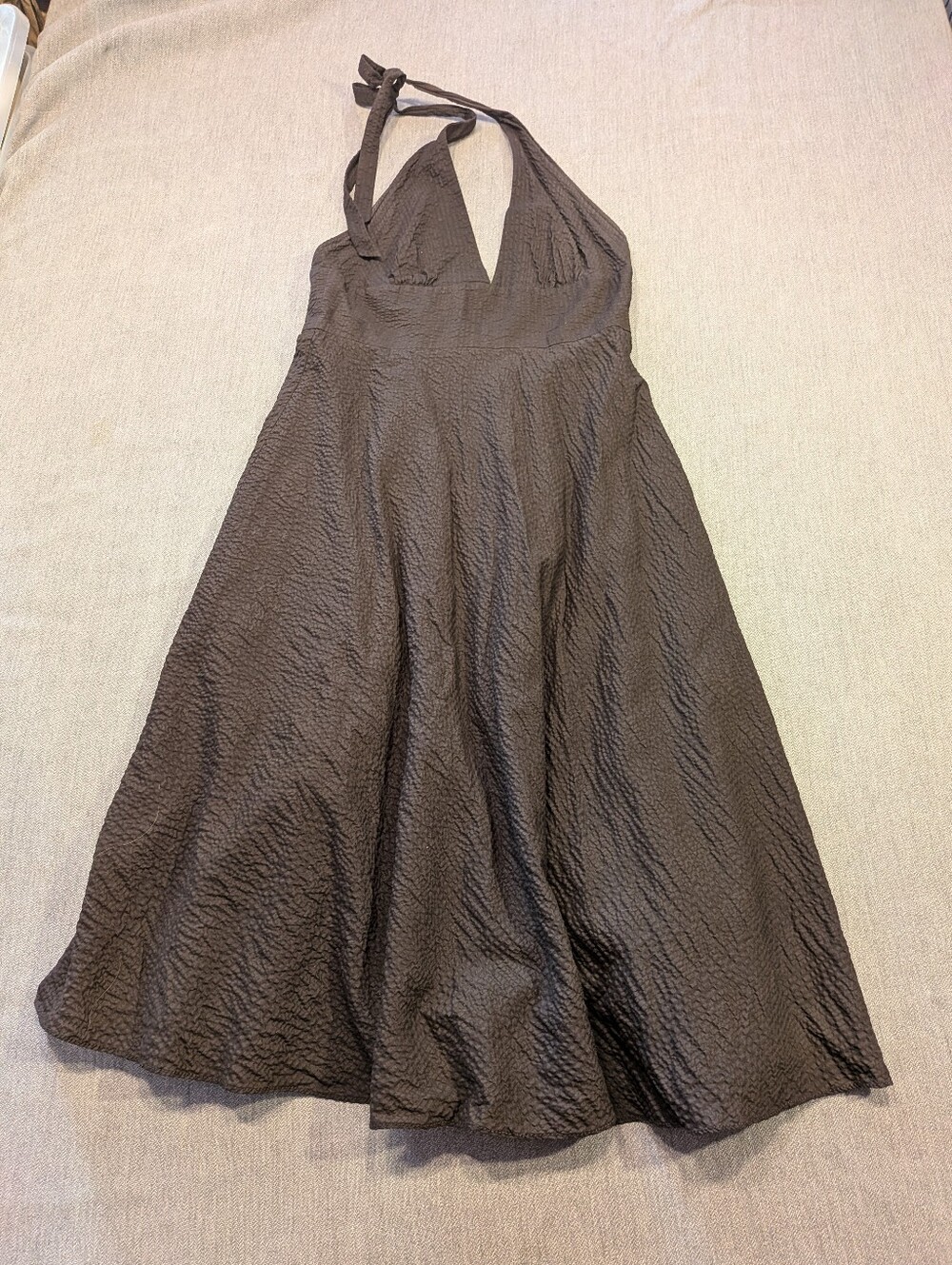 J. Crew 100% Cotton Halter Fit & Flare Maxi Dress Brown Women’s Size 8